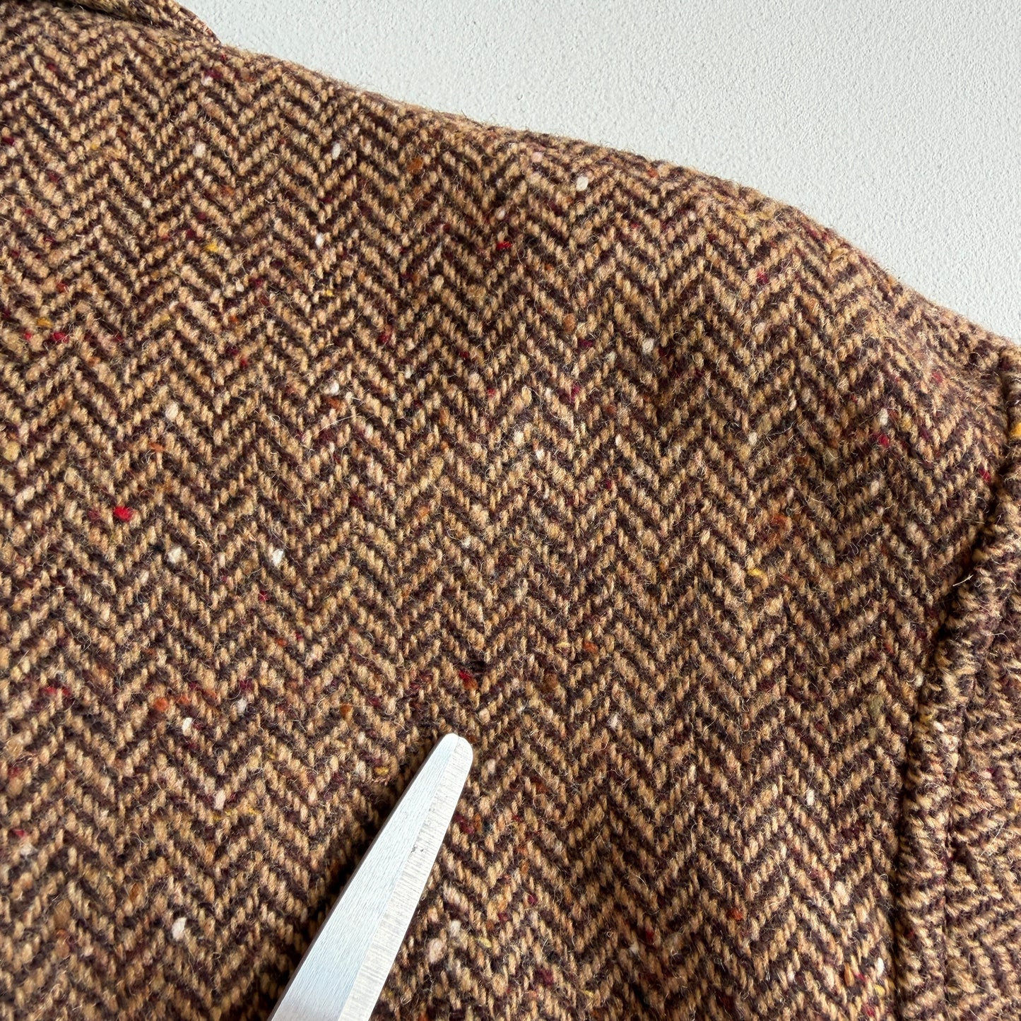 VNTG Paul Stuart (54) Tweed Wool Belted Balmacaan Norfolk-Style Field Coat