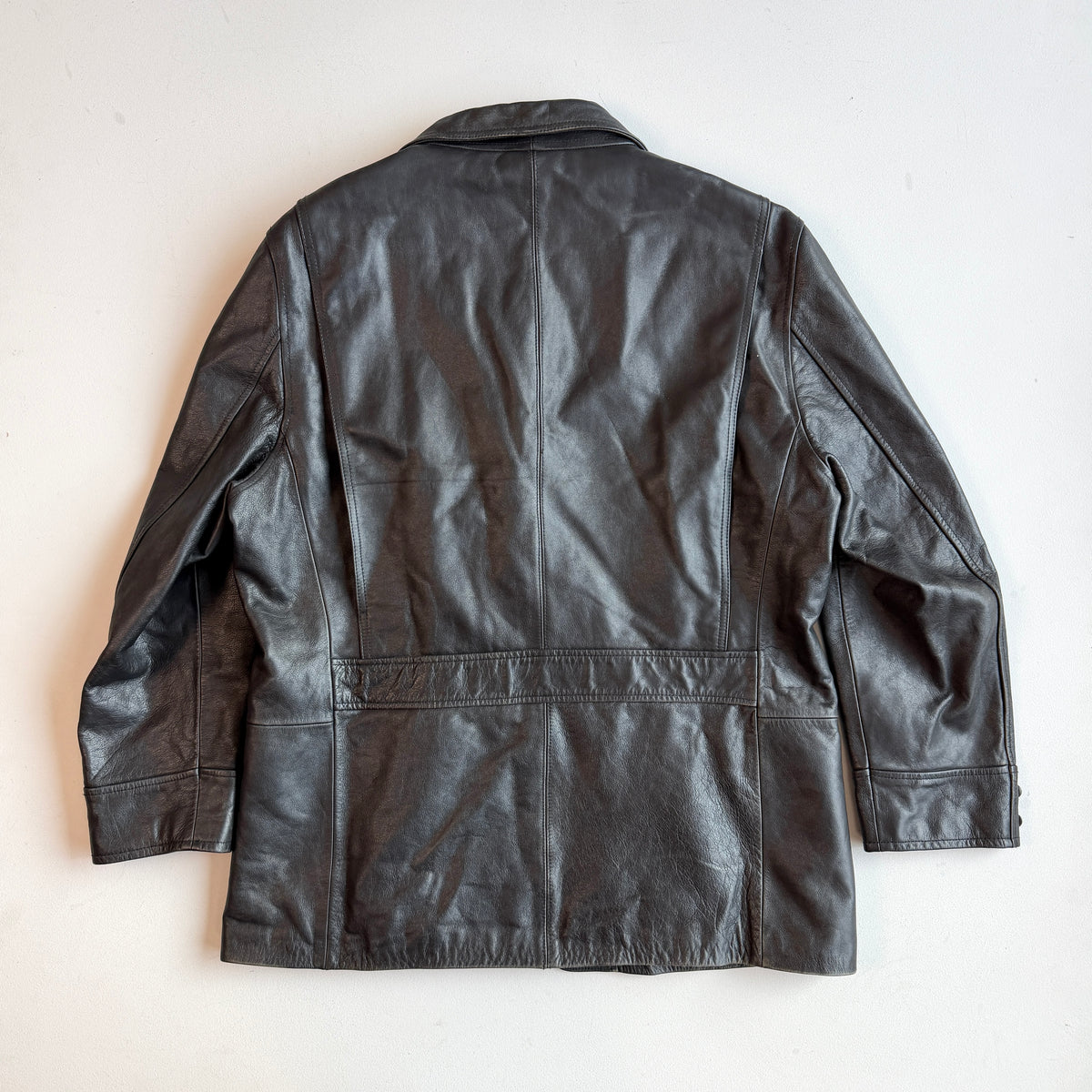 Polo Ralph Lauren (2XL) Black Leather Half-Norfolk Sport Field Coat