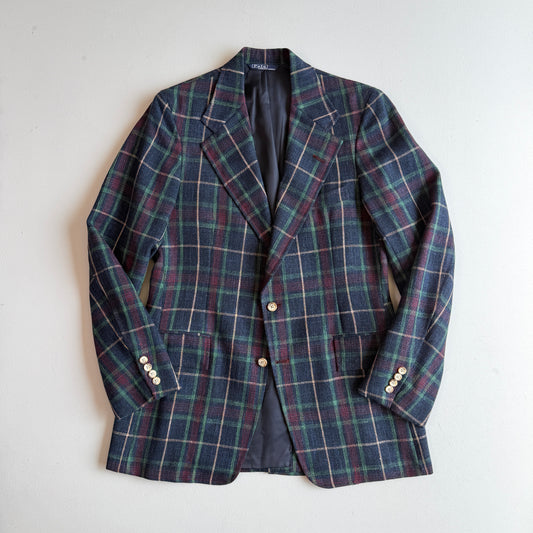 VNTG Polo Ralph Lauren (41L) Wool/Linen Full-Canvas Tartan Plaid Sport Coat
