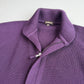Paul Stuart (XL) Royal Purple Wool Heavy Rib-Knit Zip Sweater Cardigan
