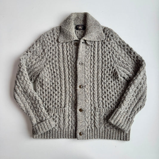 RRL Ralph Lauren (2XL) Wool Rust Specked/Heathered Cardigan Sweater