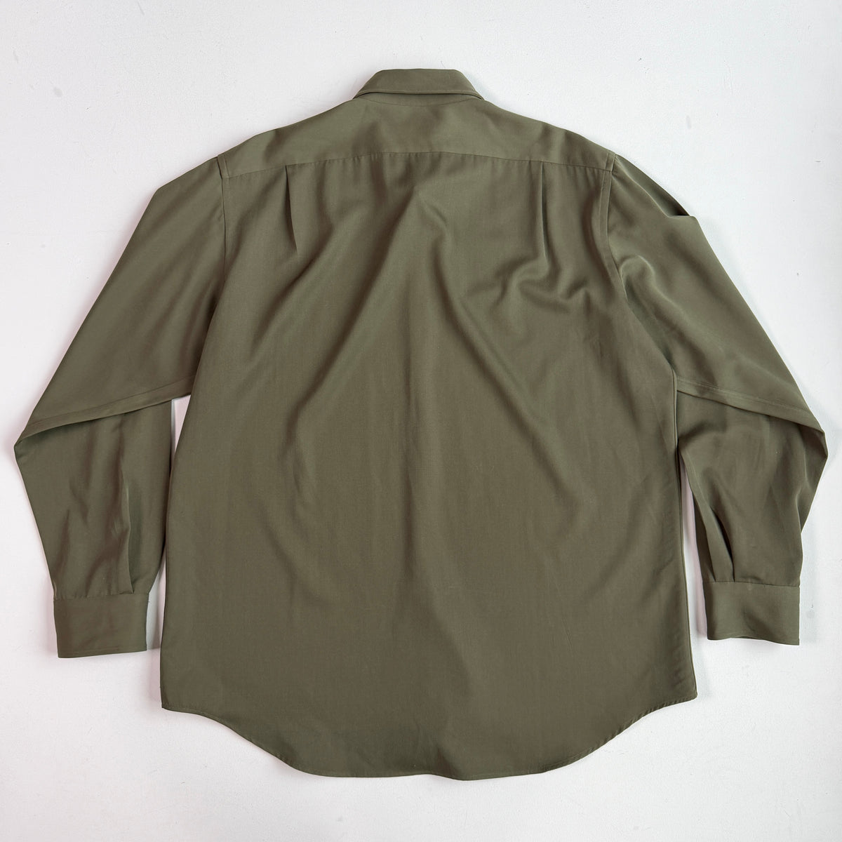 Ralph Lauren Purple Label (XL) 100% Wool Forest Green Button Shirt
