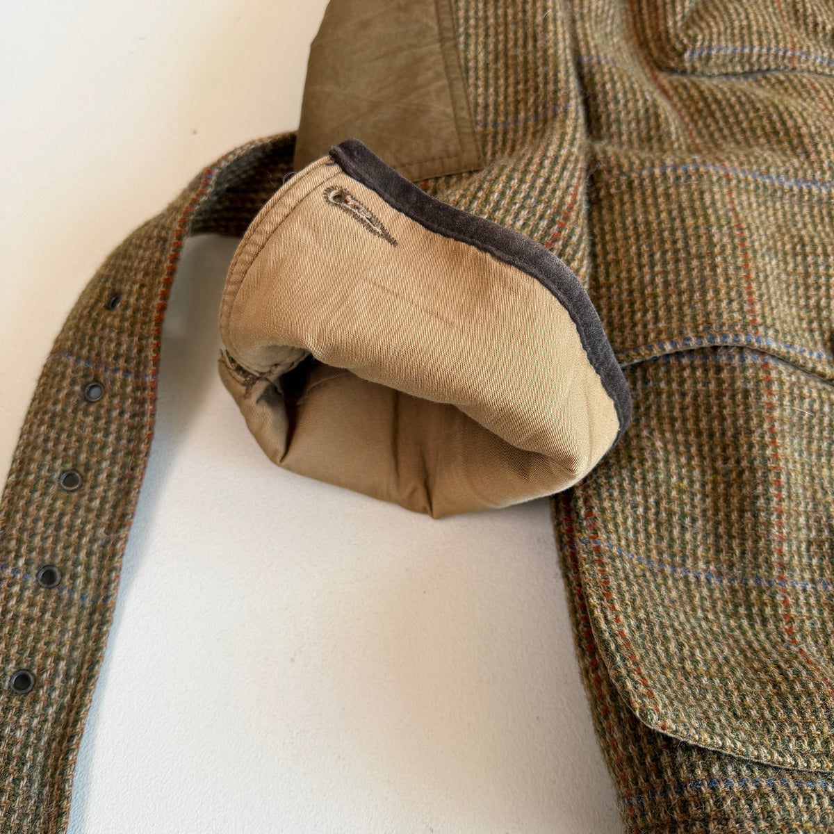 Polo Ralph Lauren (42L) Wool Tweed Olive Overcheck Field Belted Sport Jacket Coat