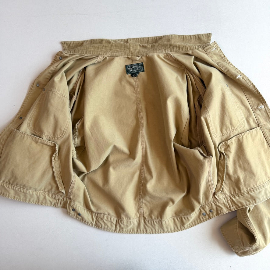 VNTG Ralph Lauren Polo Country (L) Desert Tan Cotton Twill Trucker Jacket