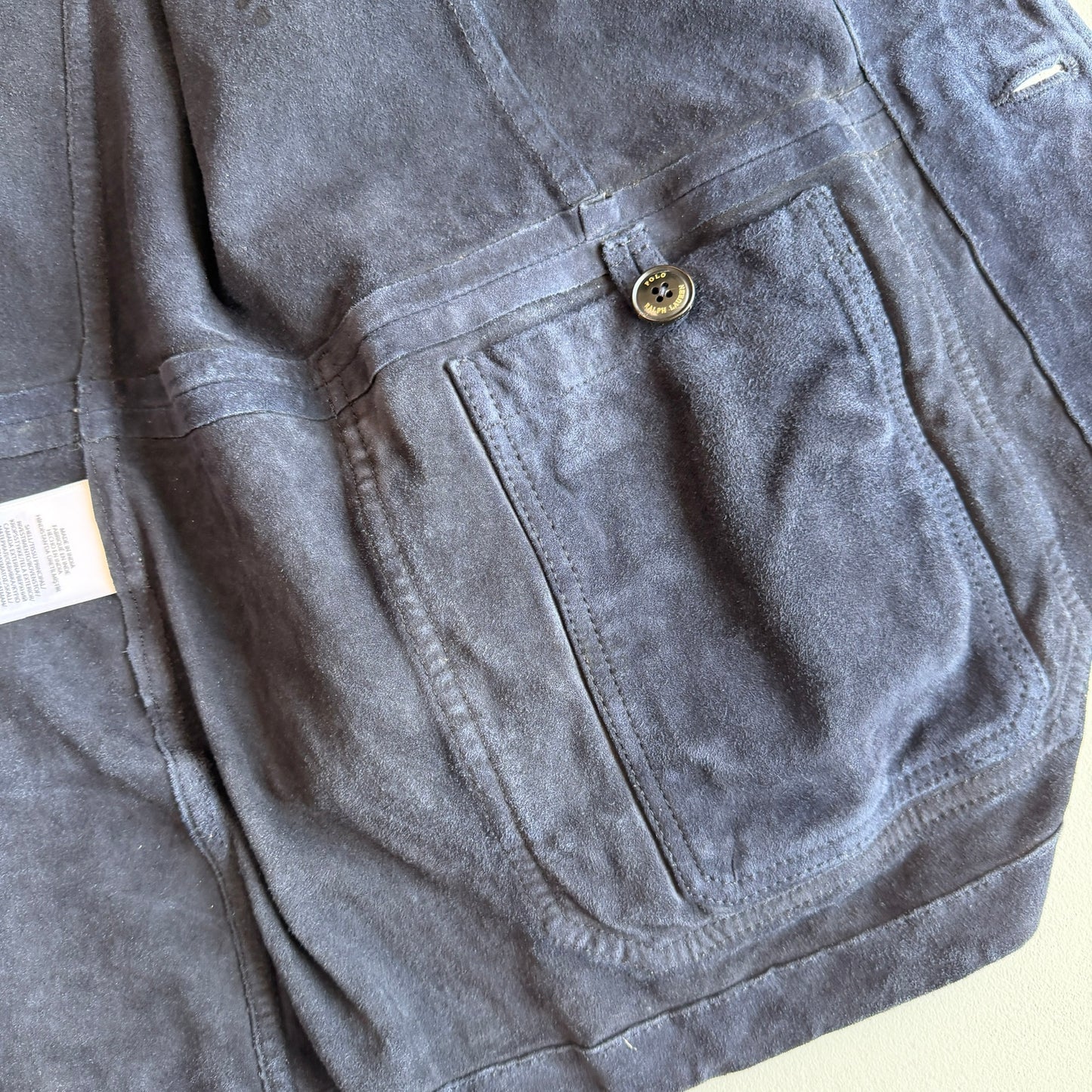 Polo Ralph Lauren (L) Navy Blue Goat Suede Leather Field Chore Sports Coat