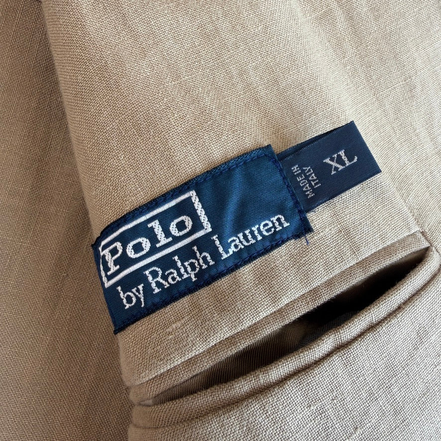 NWT Polo Ralph Lauren (XL / 46L) Sage/Khaki 100% Linen Made In Italy Sport Coat