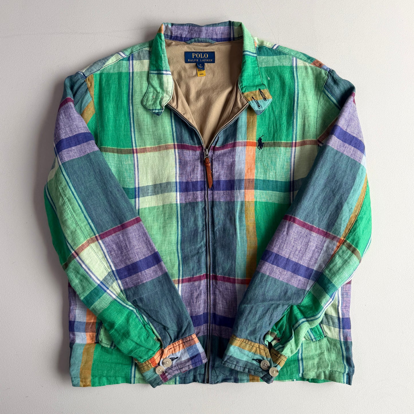 Polo Ralph Lauren (M) 100% Linen Madras Lined Jacket