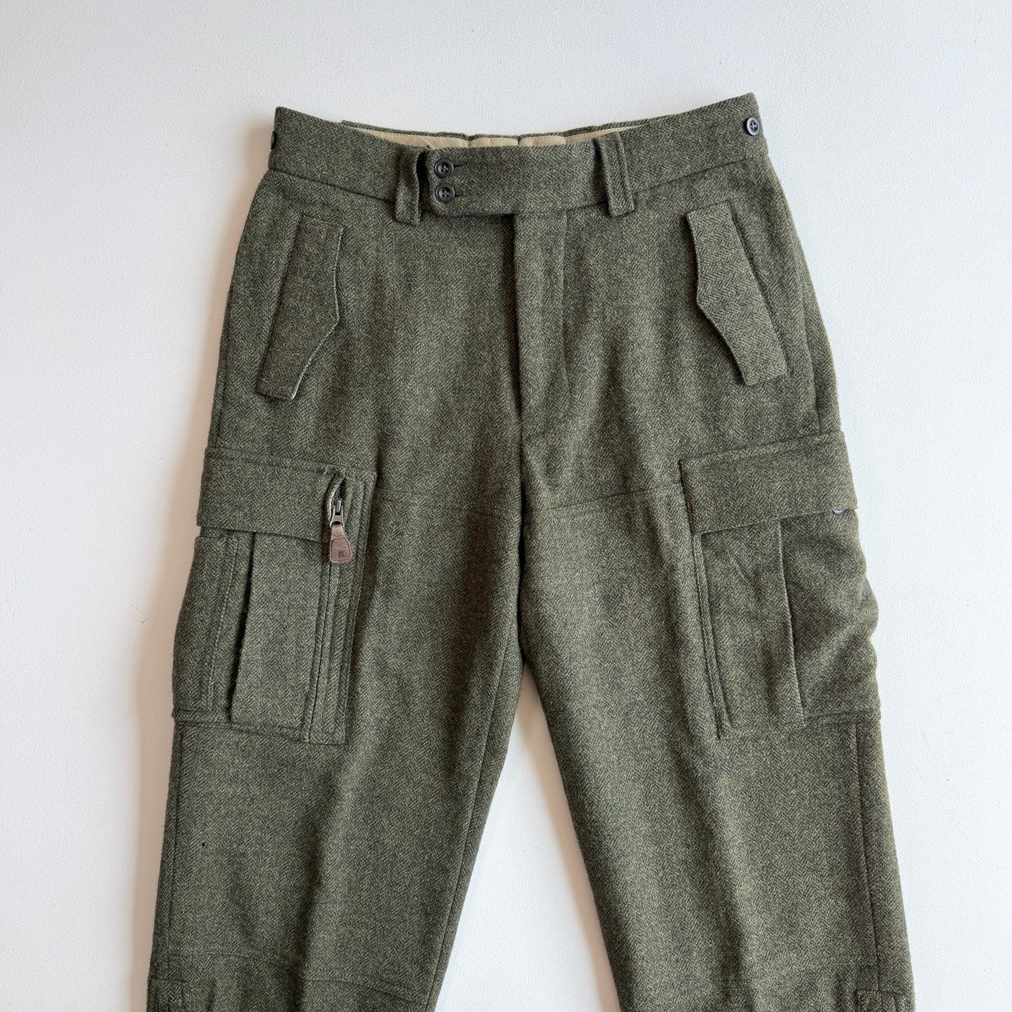 Polo Ralph Lauren (32x30) 100% Wool Tweed Military Green Cargo Pants