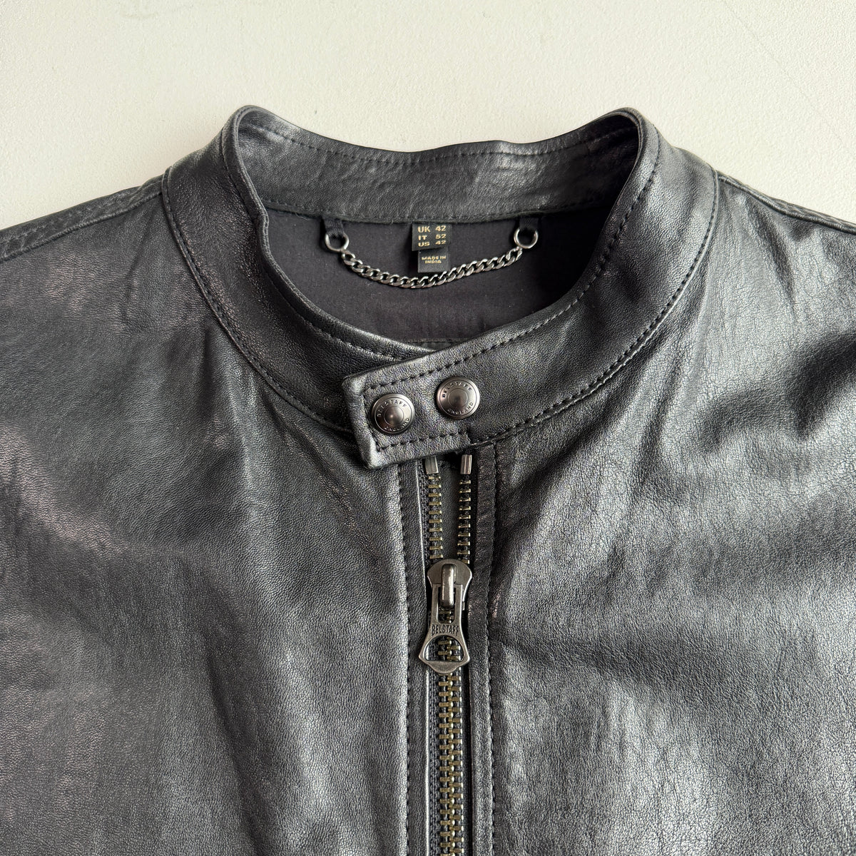 Belstaff (42 / 52IT) Nappa Lamb Leather Raceway Motorcycle Black Jacket