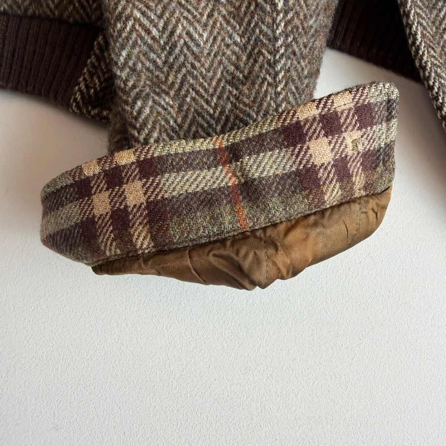 VNTG Burberry (46R) Tweed Wool Raglan Sleeve Brown Jacket