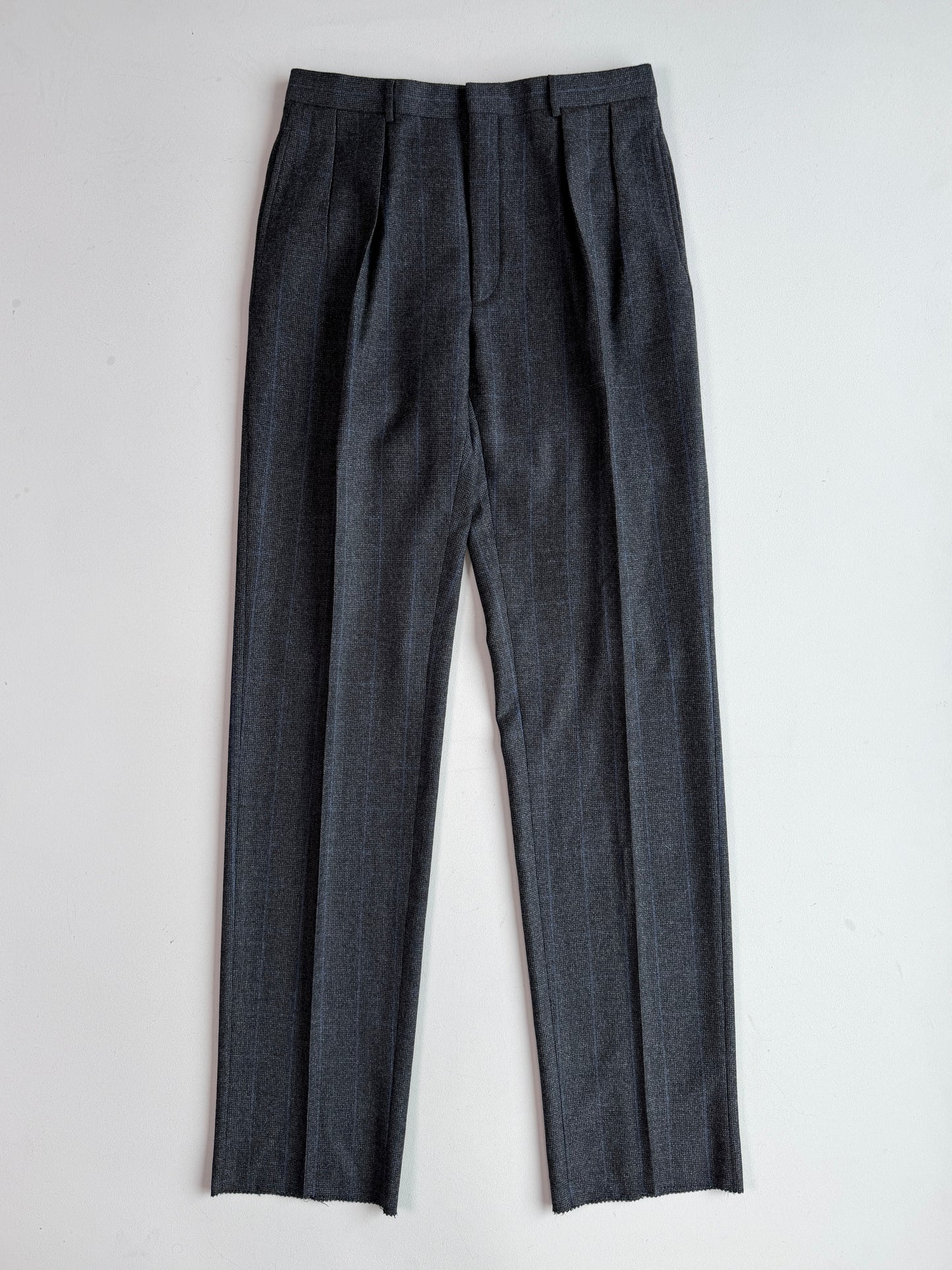 NWT VNTG Polo Ralph Lauren (34W) Wool Pleated Blue-Overcheck Trouser Pants