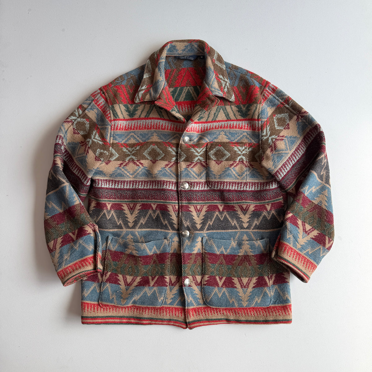 VNTG Polo Ralph Lauren (M) Wool Blanket Southwest Beacon Button Jacket
