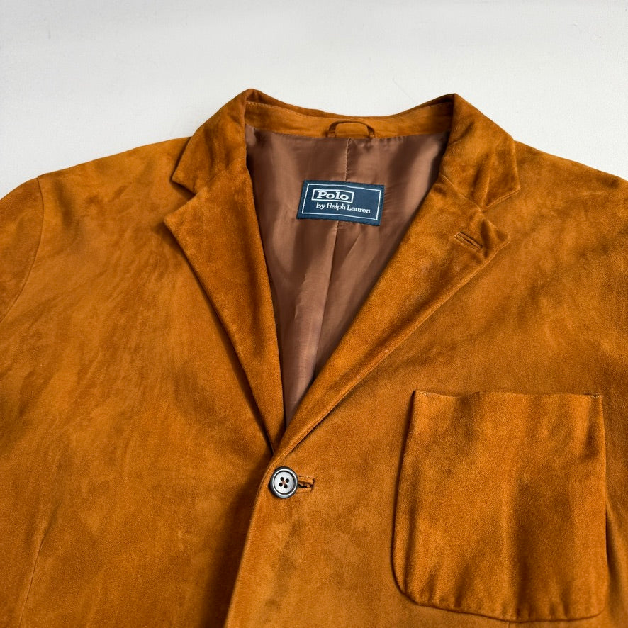 Polo Ralph Lauren (44, fits 44L) Tawny Brown Suede Leather Unstructured Sport Coat