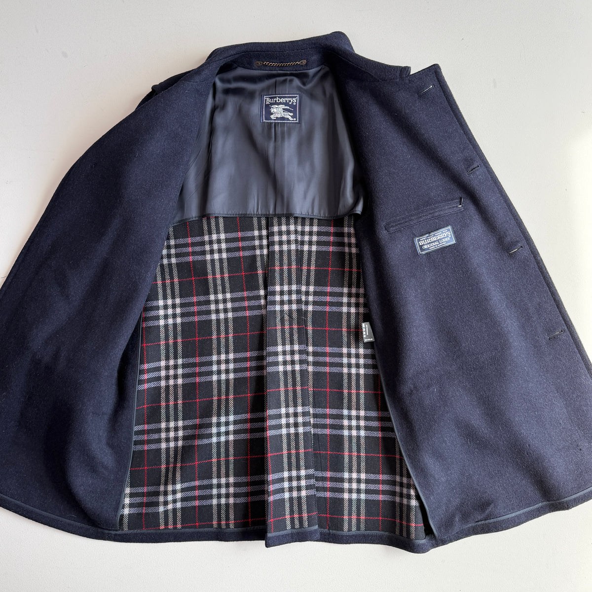 VNTG Burberry (40/ 50IT) Loden-Style MADE IN AUSTRIA Wool Navy Blue Overcoat