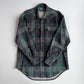 RARE! Polo Ralph Lauren (M) Suede Leather Plaid Tartan Button Front Shirt VNTG