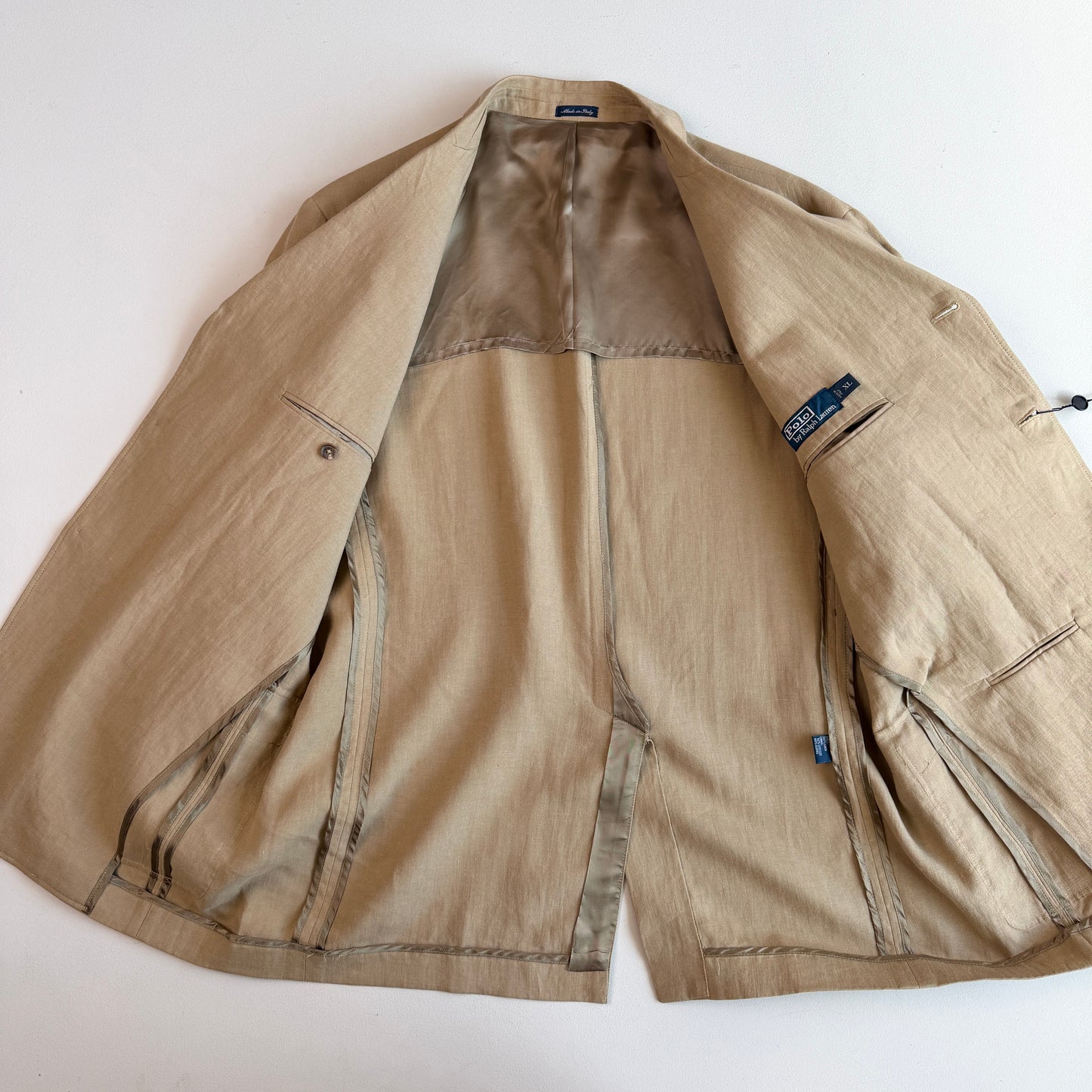 NWT Polo Ralph Lauren (XL / 46L) Sage/Khaki 100% Linen Made In Italy Sport Coat
