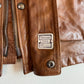 NWT Belstaff (58IT / 2XLT) Panther Cognac Four Pocket Leather Motorcycle Jacket
