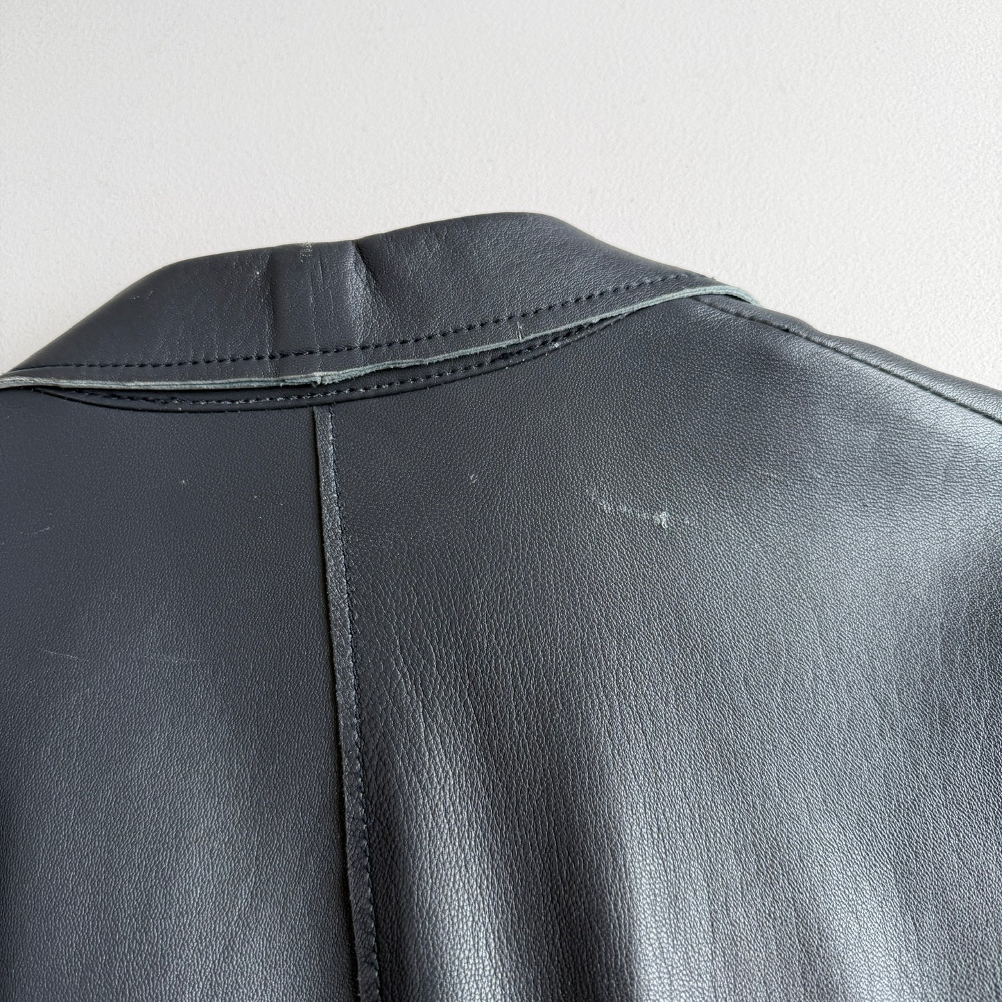 Dolce & Gabbana (50IT) Slate Blue/Teal Leather Single Button Sport Coat