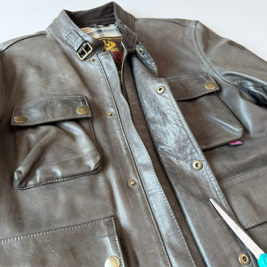 Belstaff Brad Gold Label (M) Motorcycle Leather Jacket