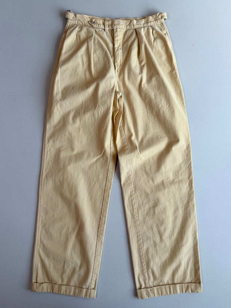 VNTG Polo Ralph Lauren (31x33) Pleated Side-Tab Brushed Cotton Twill Chino Pants