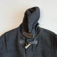 VNTG Burberry (50 /52) Gray Wool/Cashmere Leather Trim Duffle Coat