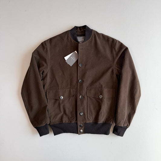 NWT Private White VC (3 / S) Brown Moleskin Cotton Blend Bomber Jacket