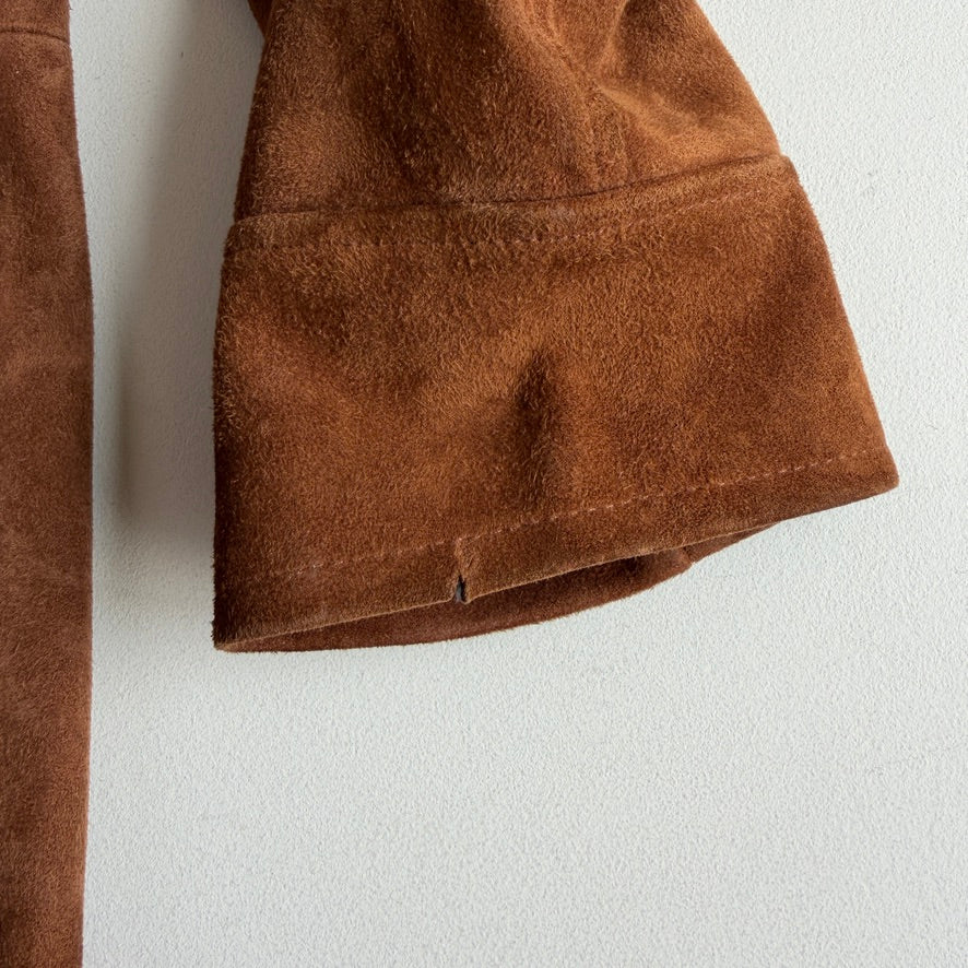 Polo Ralph Lauren (XL) Half-Norfolk Suede Leather Tawny Brown Sport Coat