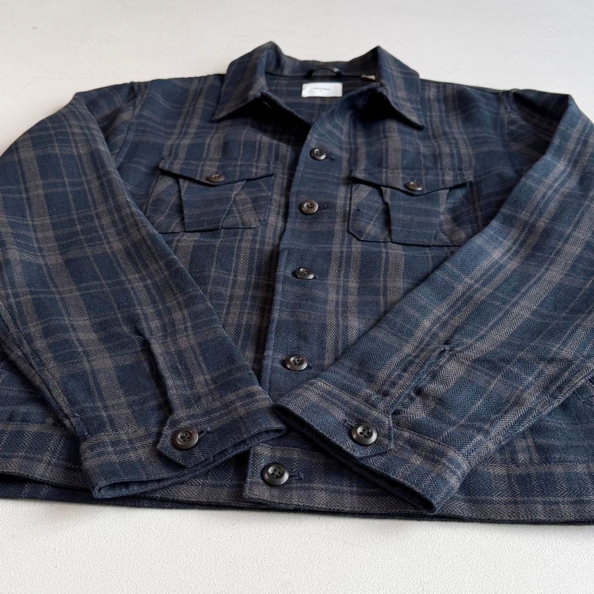 NWOT Billy Reid (L) 100% Linen Plaid Trucker Jacket