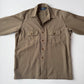 VNTG Polo Ralph Lauren (L) 100% Wool Whipcord Olive Military WWII Shirt