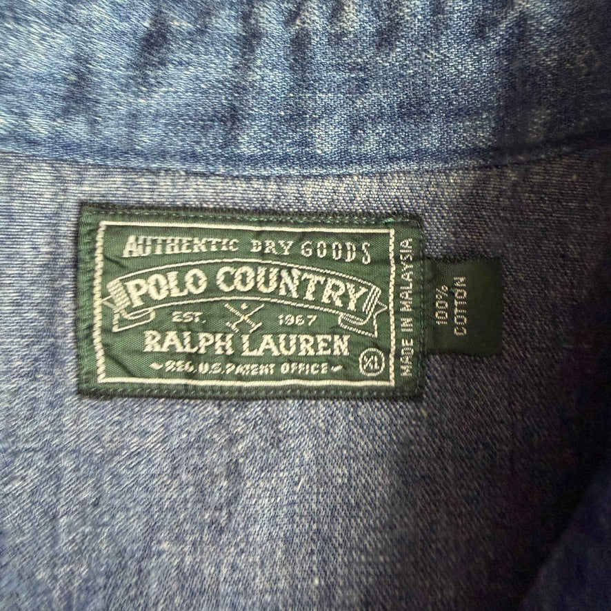 VNTG Ralph Lauren Polo Country (XL) Western Pearl Snap Denim Shirt