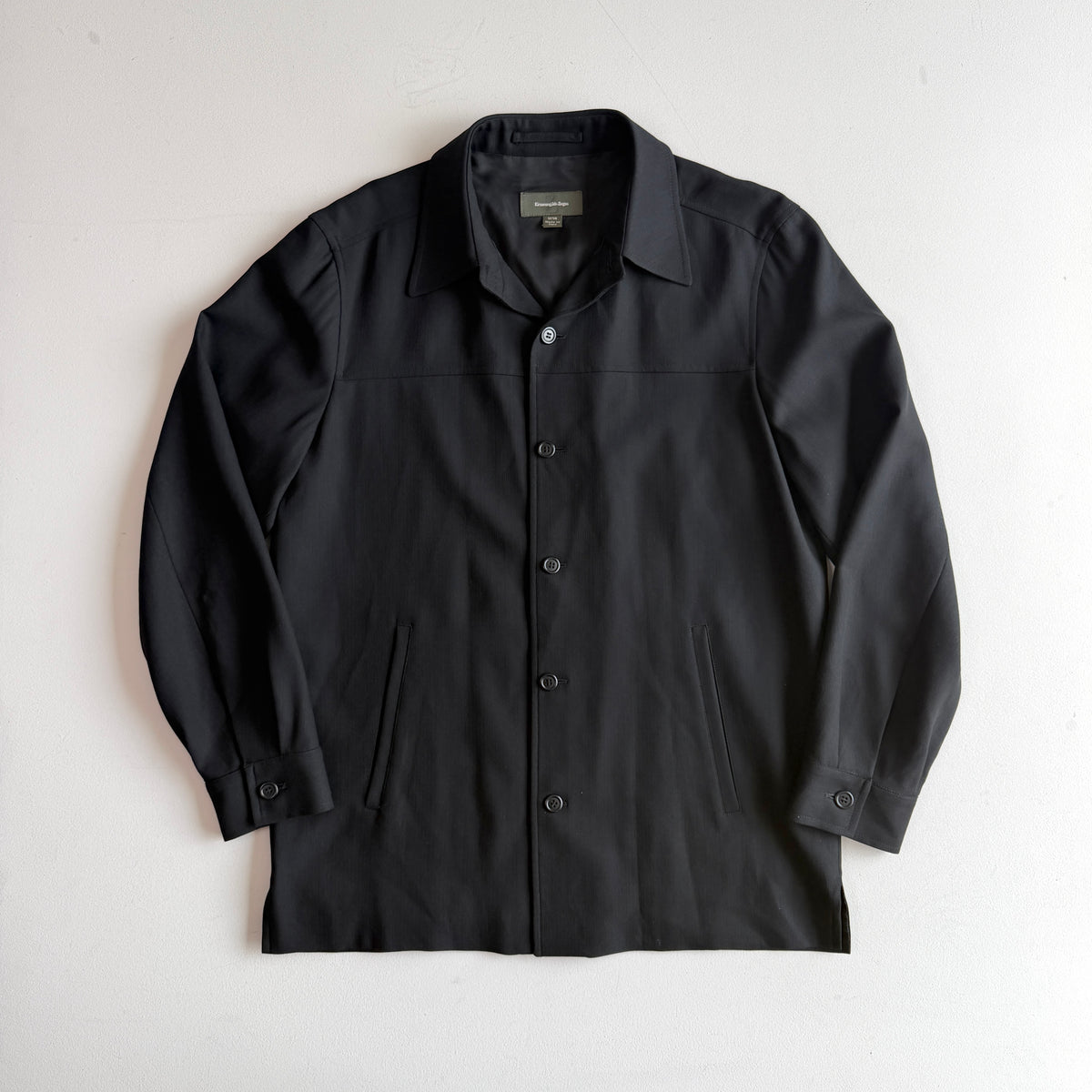 Ermenegildo Zegna (M/50) Black 100% Wool Woven Car Coat