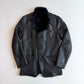 Giorgio Armani (48IT /38R) Lamb Shearling Leather Black Button Coat