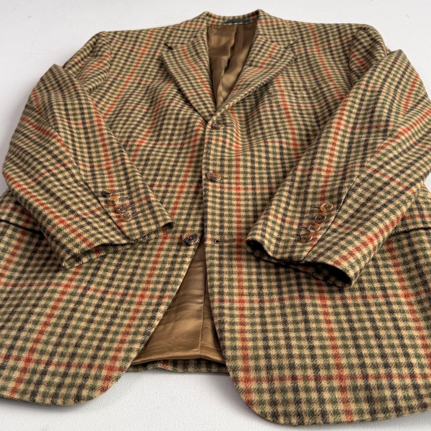 Ralph Lauren Purple Label (42R) Cashmere Flannel Full-Canvas Houndstooth Check Sport Coat
