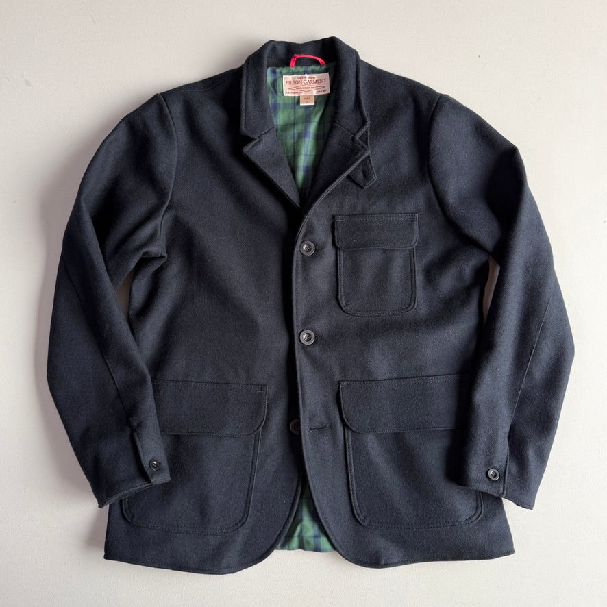 Filson (XL) Half-Norfolk Wool Cotton Lined Blue Sport Coat