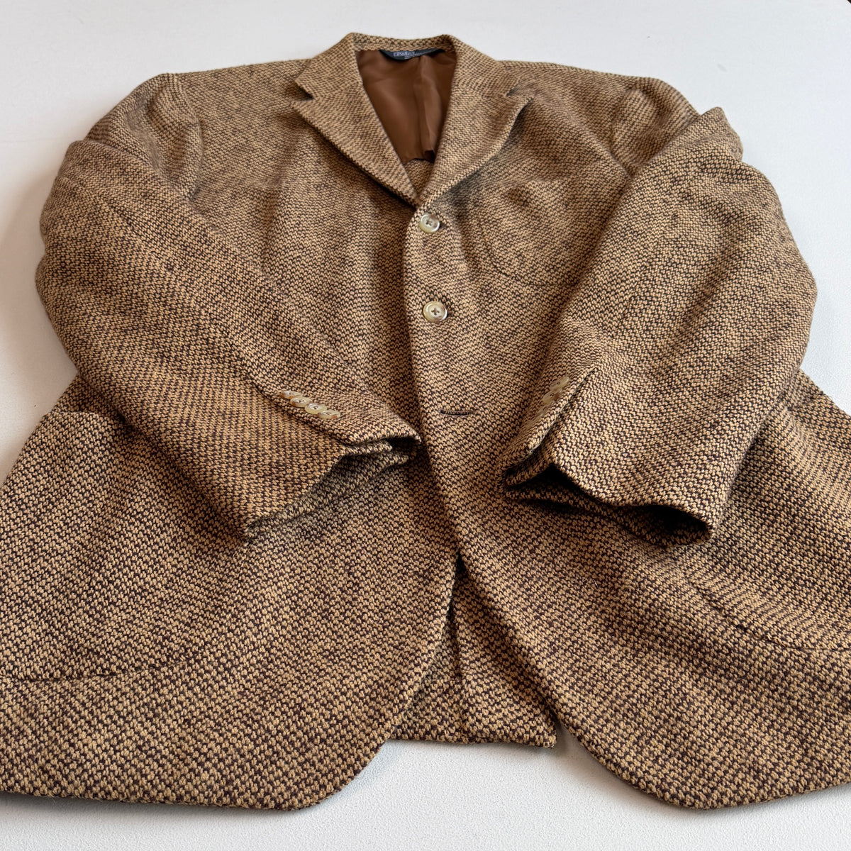 Polo Ralph Lauren (44L) Birdseye Tweed Wool 3-Button Brown Sport Coat