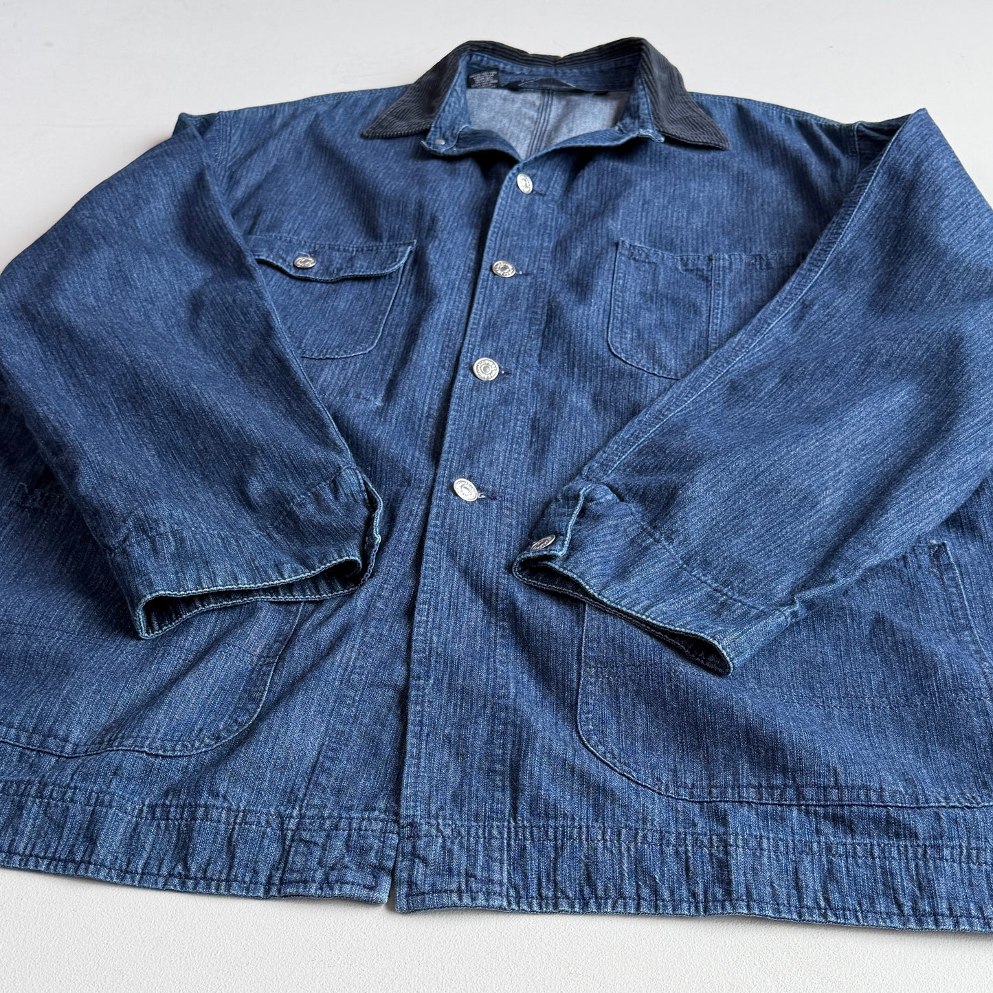 VNTG Polo Ralph Lauren (L) Indigo Herringbone Twill Cotton Chore Coat