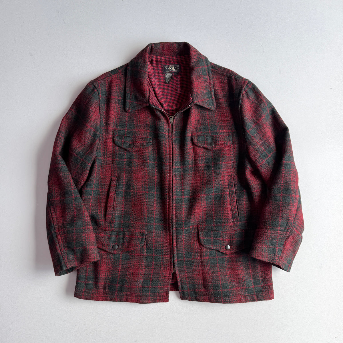 VNTG RRL Ralph Lauren (L) Wool Red/Green Plaid Hunting Field Coat