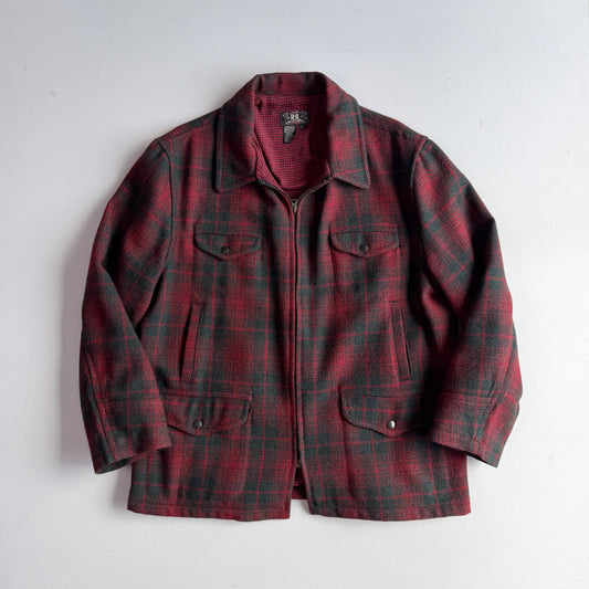 VNTG RRL Ralph Lauren (L) Wool Red/Green Plaid Hunting Field Coat