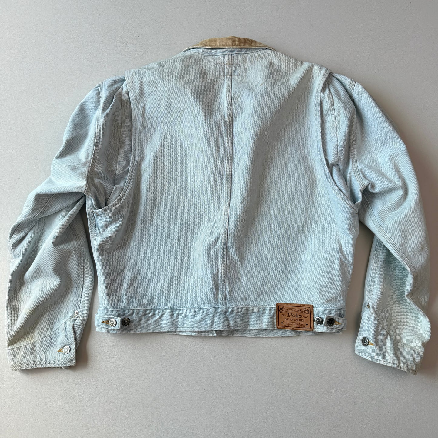 VNTG Polo Ralph Lauren (XL) "Sun-Bleached" Western Trucker Denim Jacket