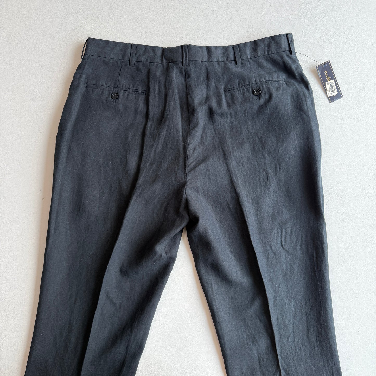 NWT Polo Ralph Lauren (36x32) Linen/Silk Navy Blue Trouser Pants