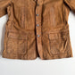 Polo Ralph Lauren (XL) Leather Roughout Half-Norfolk Tawny Field Jacket Coat