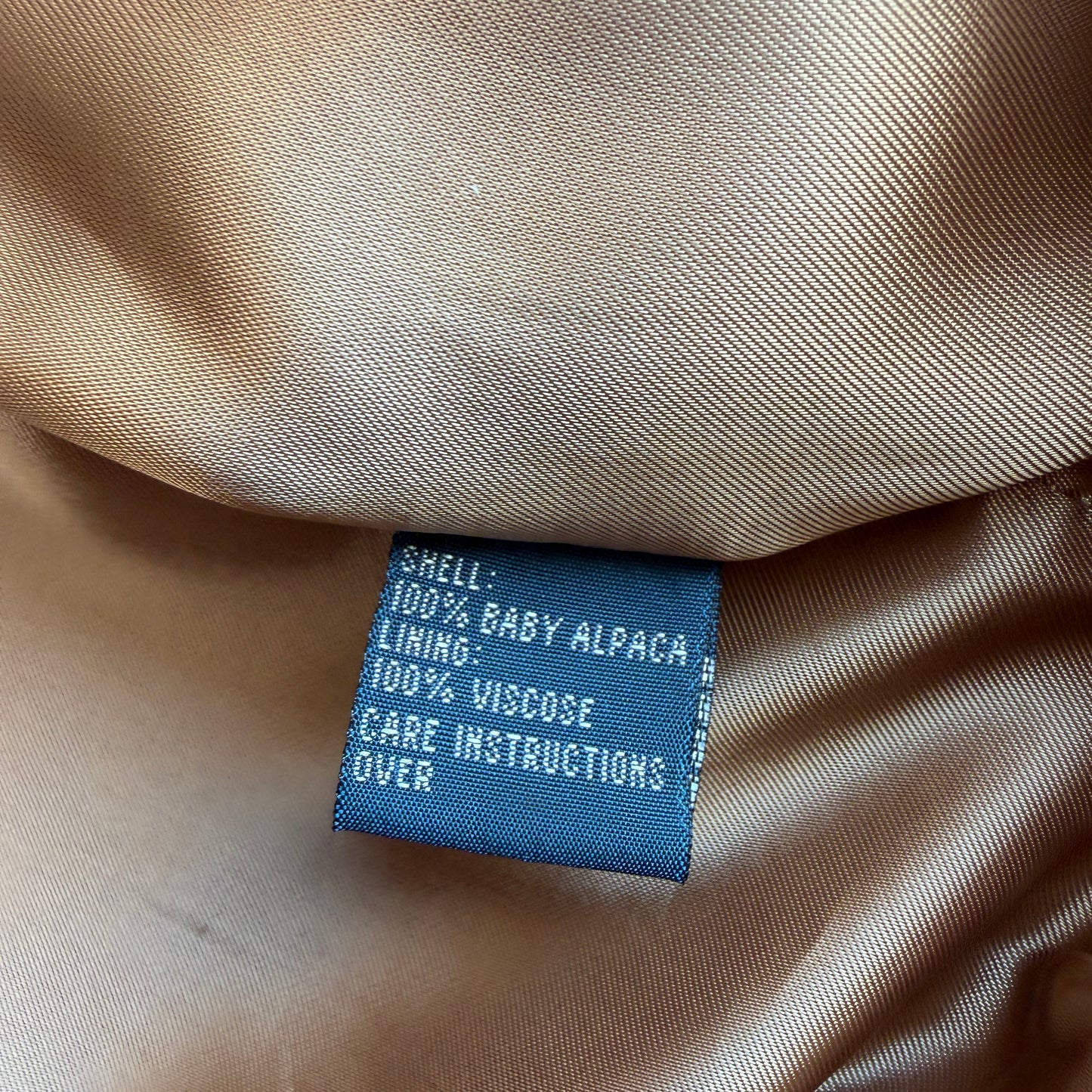 MINT! Ralph Lauren Polo Golf (L) Apricot Baby Alpaca Suede Trim Jacket
