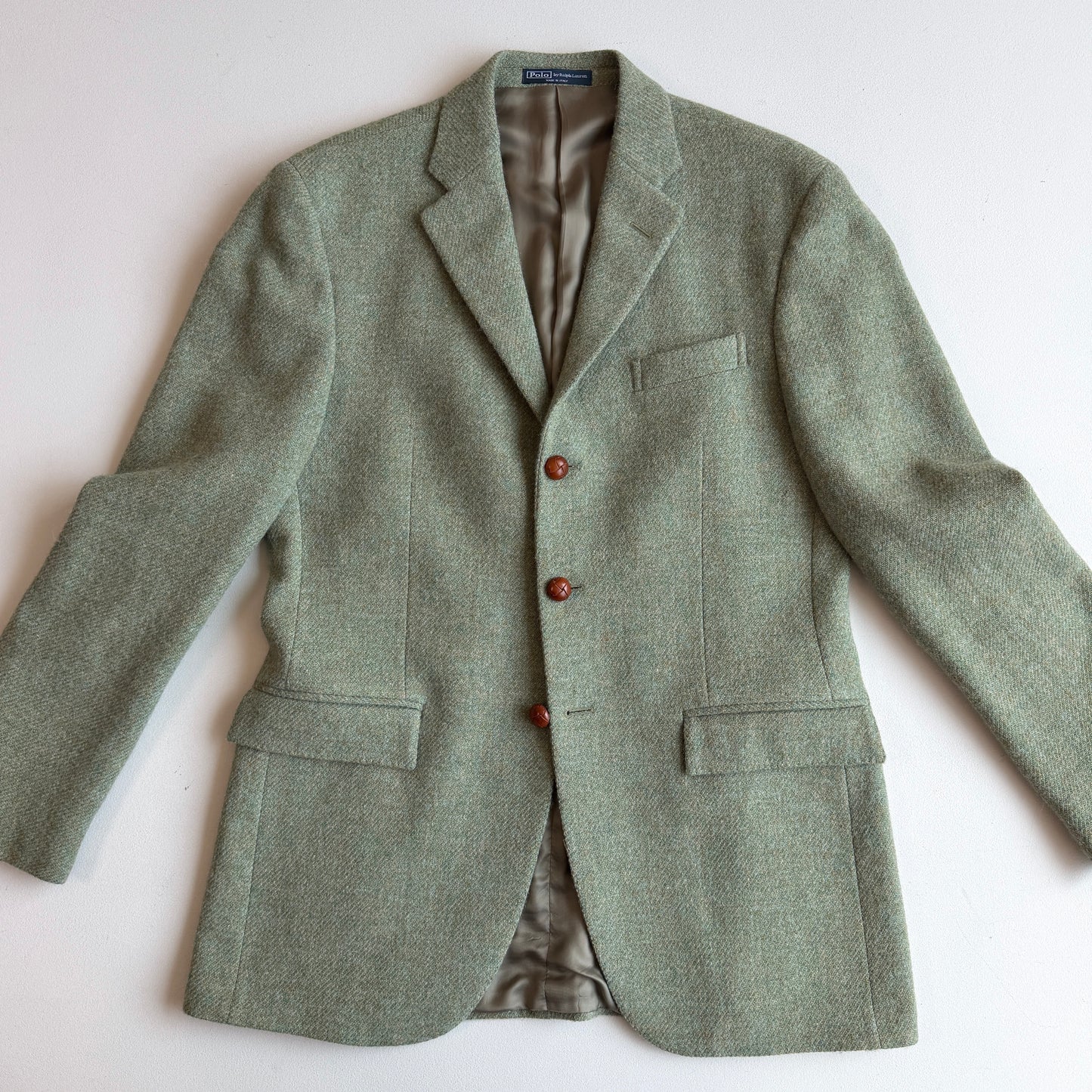 Polo Ralph Lauren (40L) Mint Green Melange Wool Sport Coat
