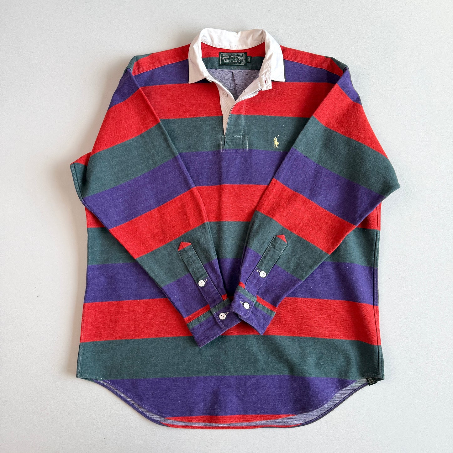 VNTG Ralph Lauren Polo Country (M) Striped Colorblock Rugby Shirt