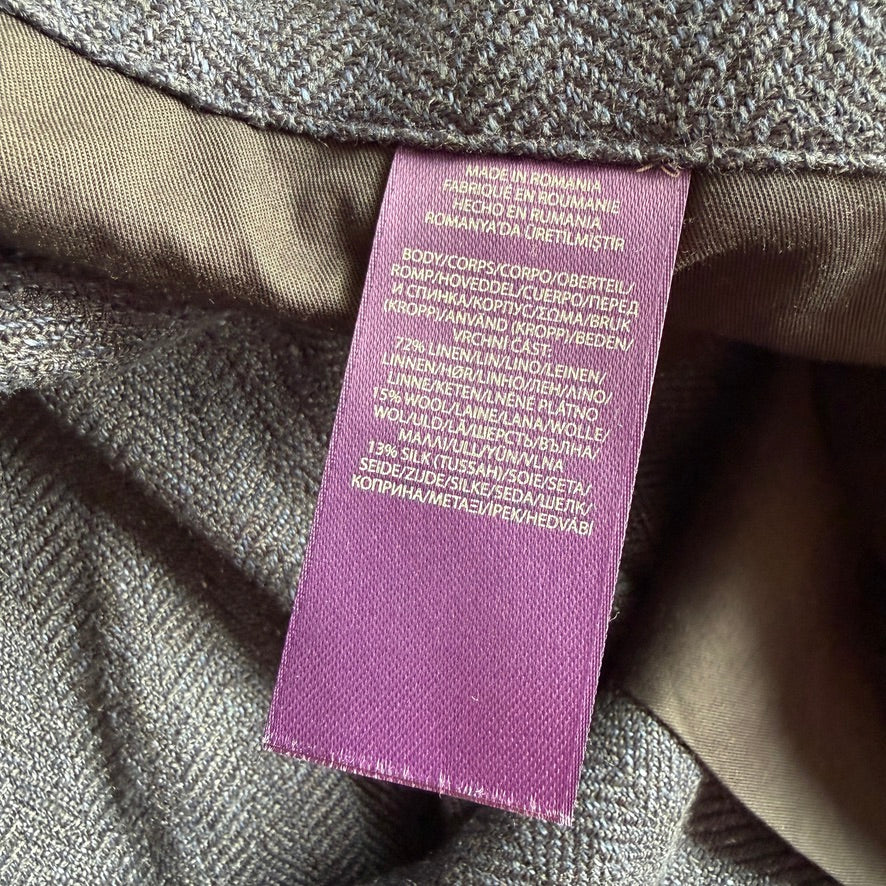 NWT Ralph Lauren Purple Label (36x32) Linen/Wool/Silk Herringbone Cargo Pants