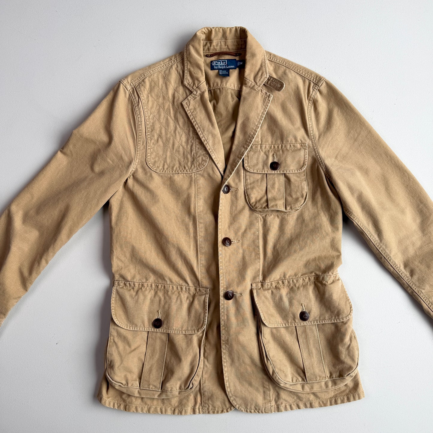 Polo Ralph Lauren (M) Half-Norfolk Leather-Trim Canvas Field Jacket