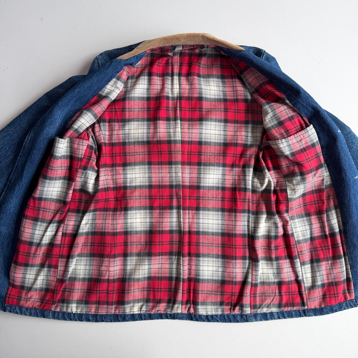VNTG NWT Polo Ralph Lauren (42L) Indigo Denim Western Plaid Jacket Coat