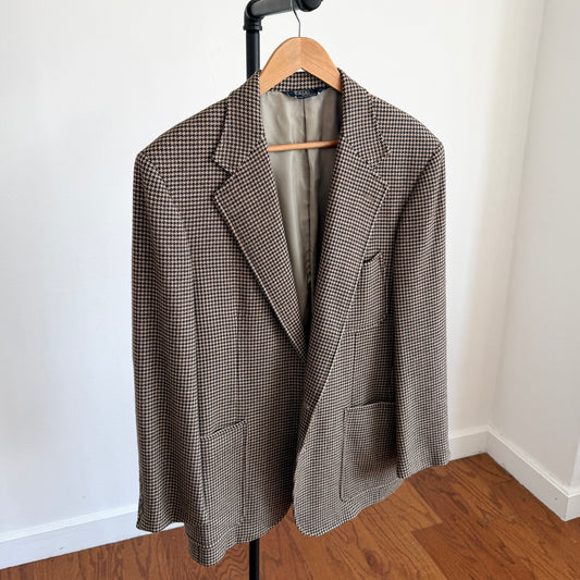 VNTG Polo Ralph Lauren (42R) Wool Houndstooth Brown/Cream Sport Coat