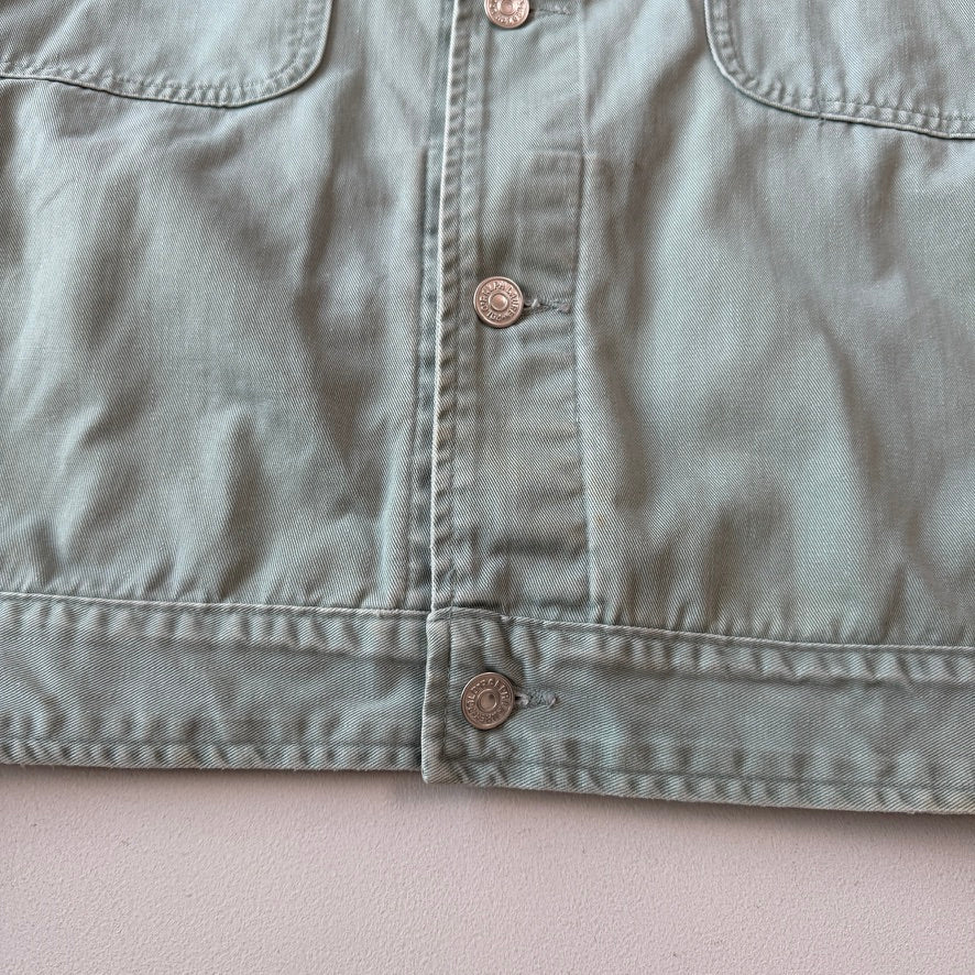 VNTG Ralph Lauren Polo Country (XL) Mint Green Cotton Twill Trucker Jacket