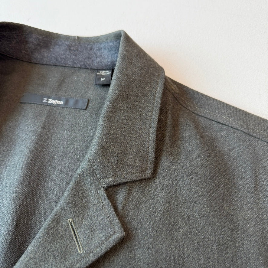 Z Zegna (M) Loden Green Unstructured Linen/Cotton/Wool Sport Coat